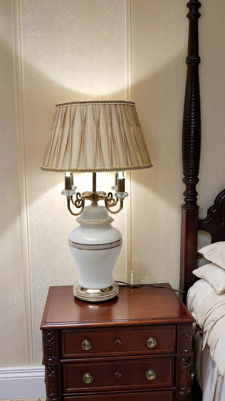 Vintage Lasered Glass Versace-Inspired Lamps