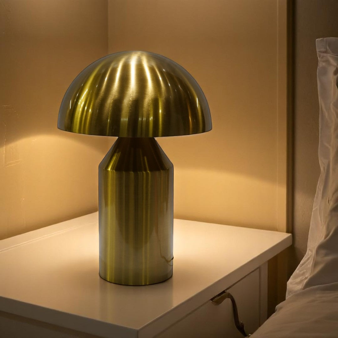 Orbis Brushed Gold Metallic Dome Lamp