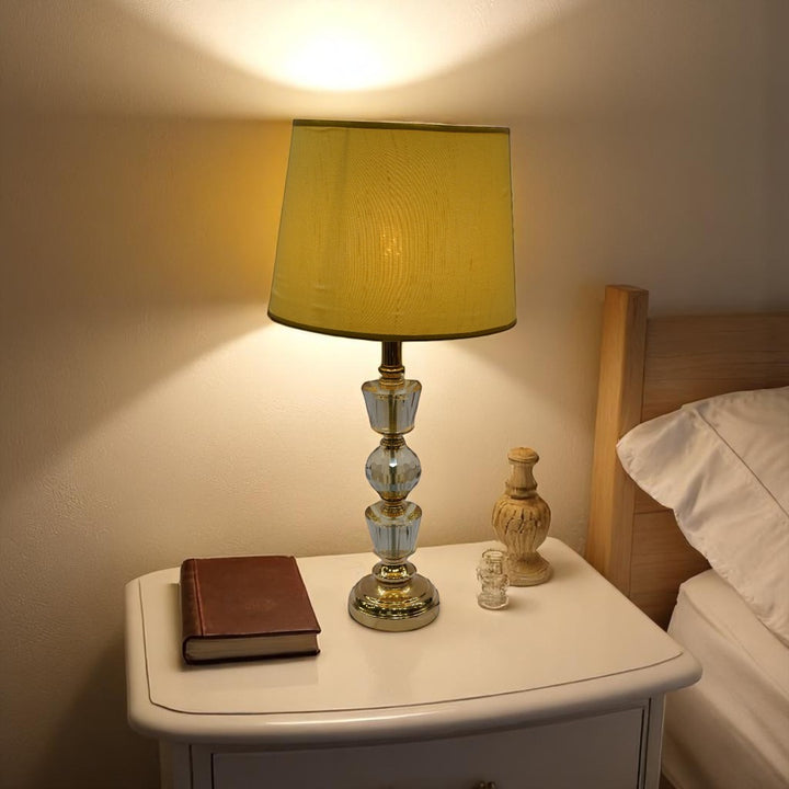 Serin Slimline Brass Crystal Side Table Lamp
