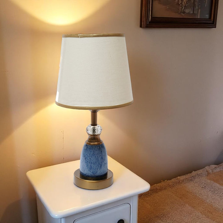Elora Ceramic Blue Brass Table Lamp