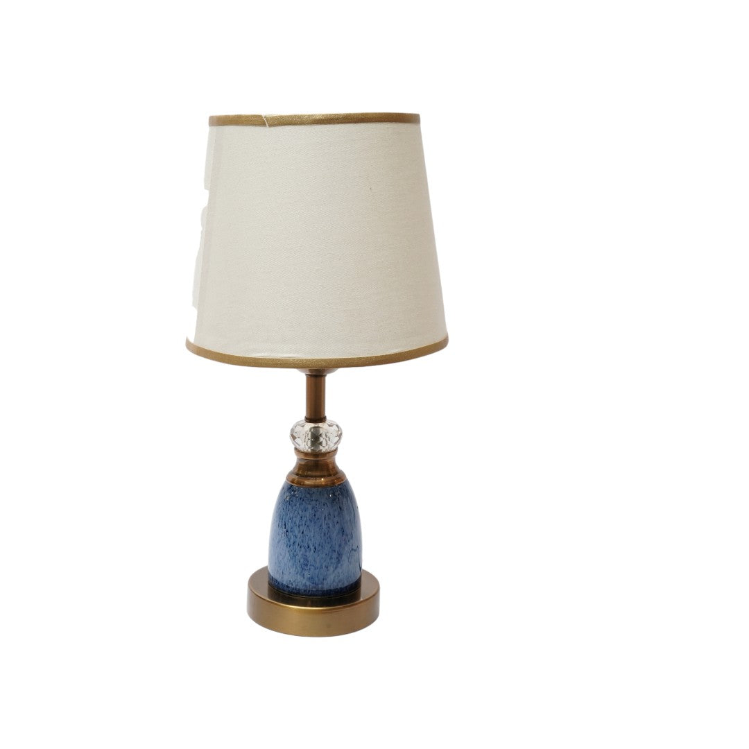 Elora Ceramic Blue Brass Table Lamp