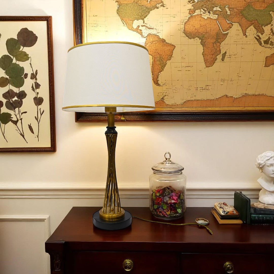 Zyra Metallic Brass Table Lamp
