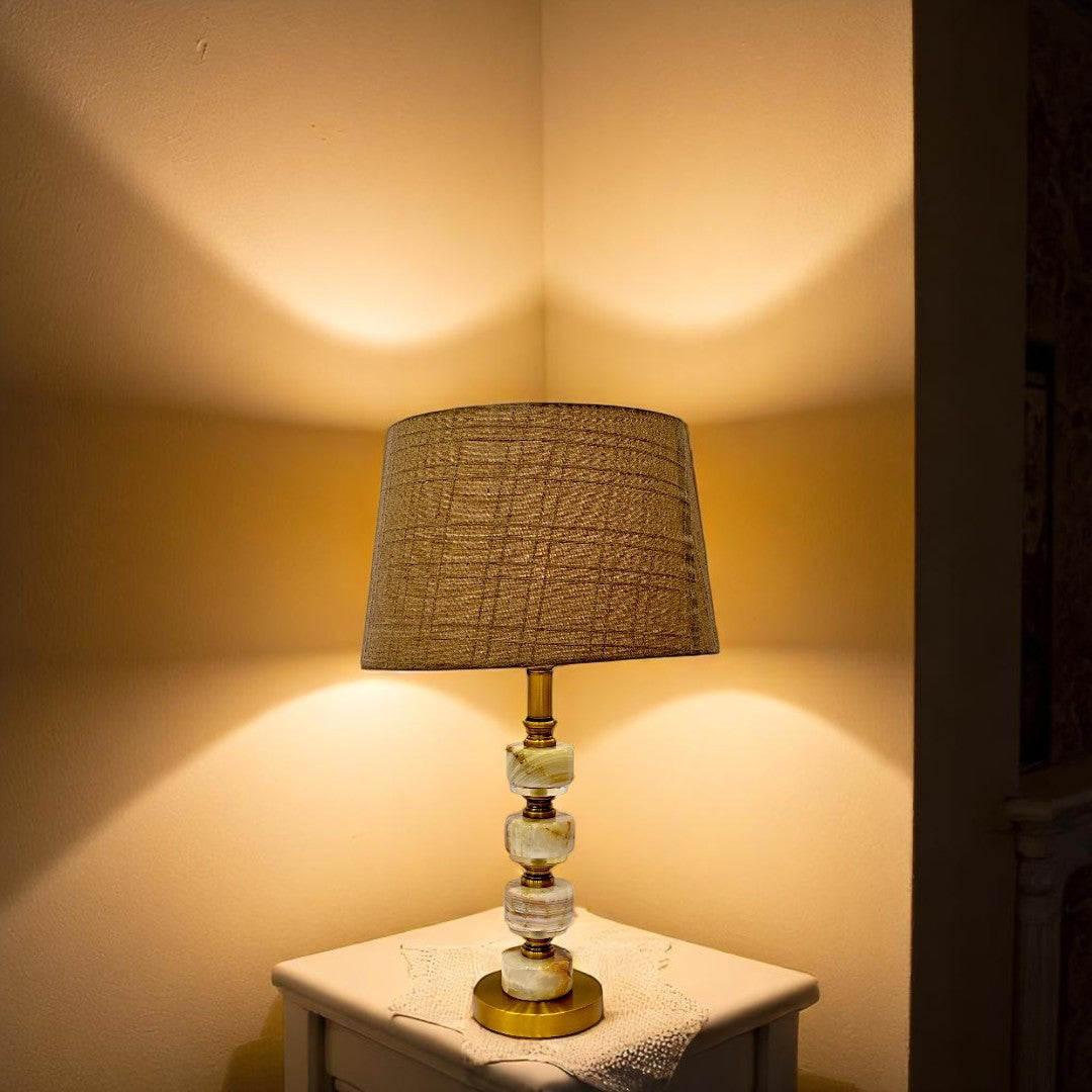 Tallis Vintage Brass Side Lamp