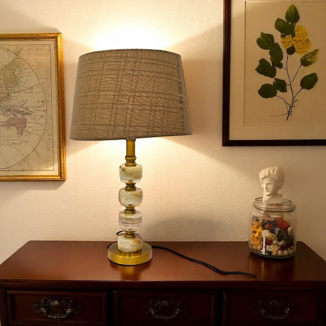 Tallis Vintage Brass Side Lamp