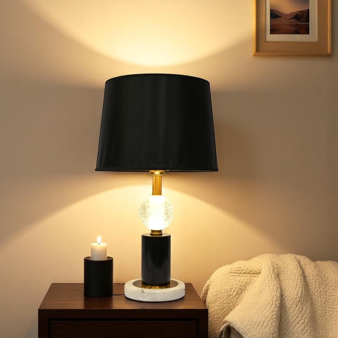 Rhea Luxe Brass And Crystal Side Table Lamp