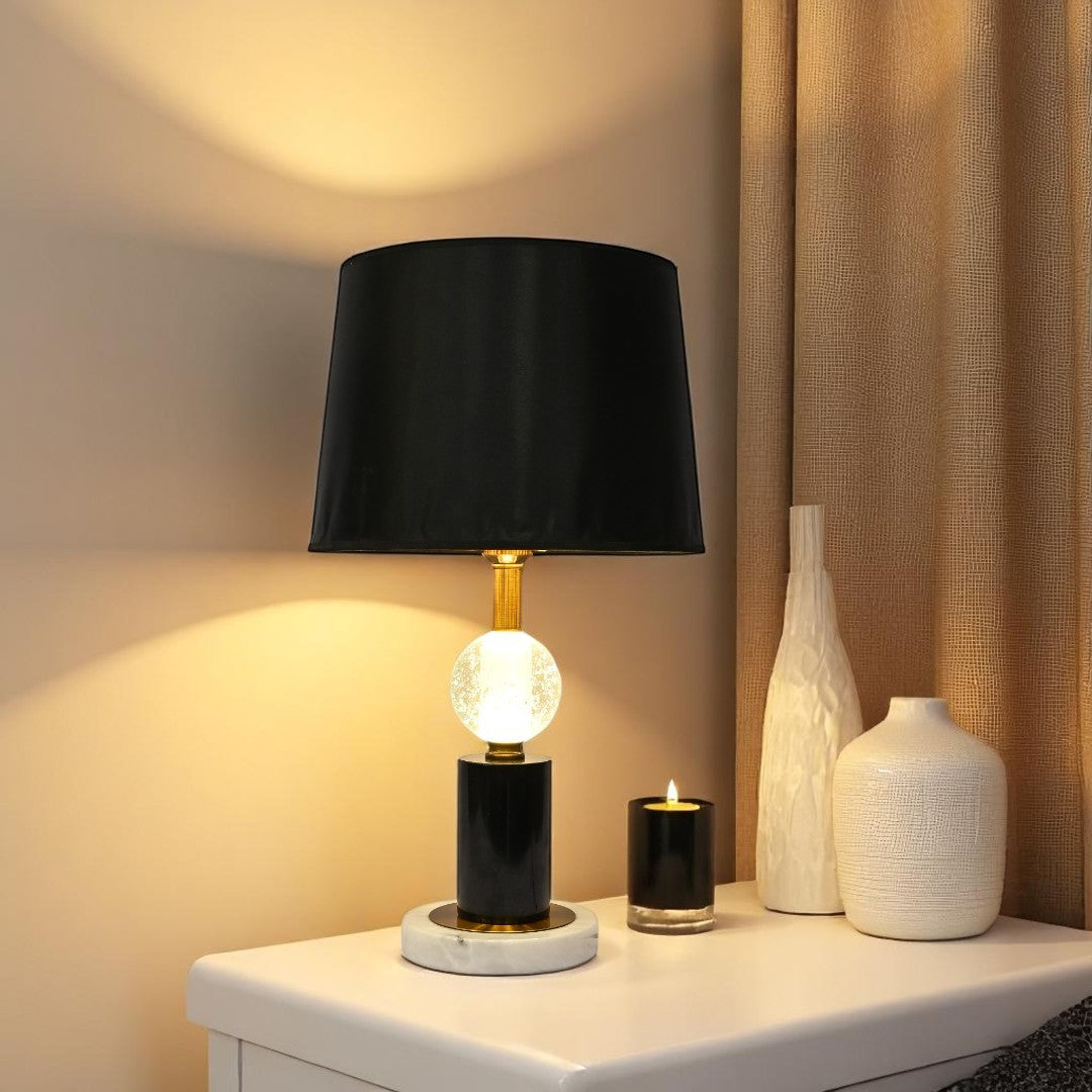 Rhea Luxe Brass And Crystal Side Table Lamp