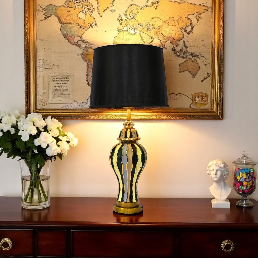 Monarch Crest Porcelain Side Lamp