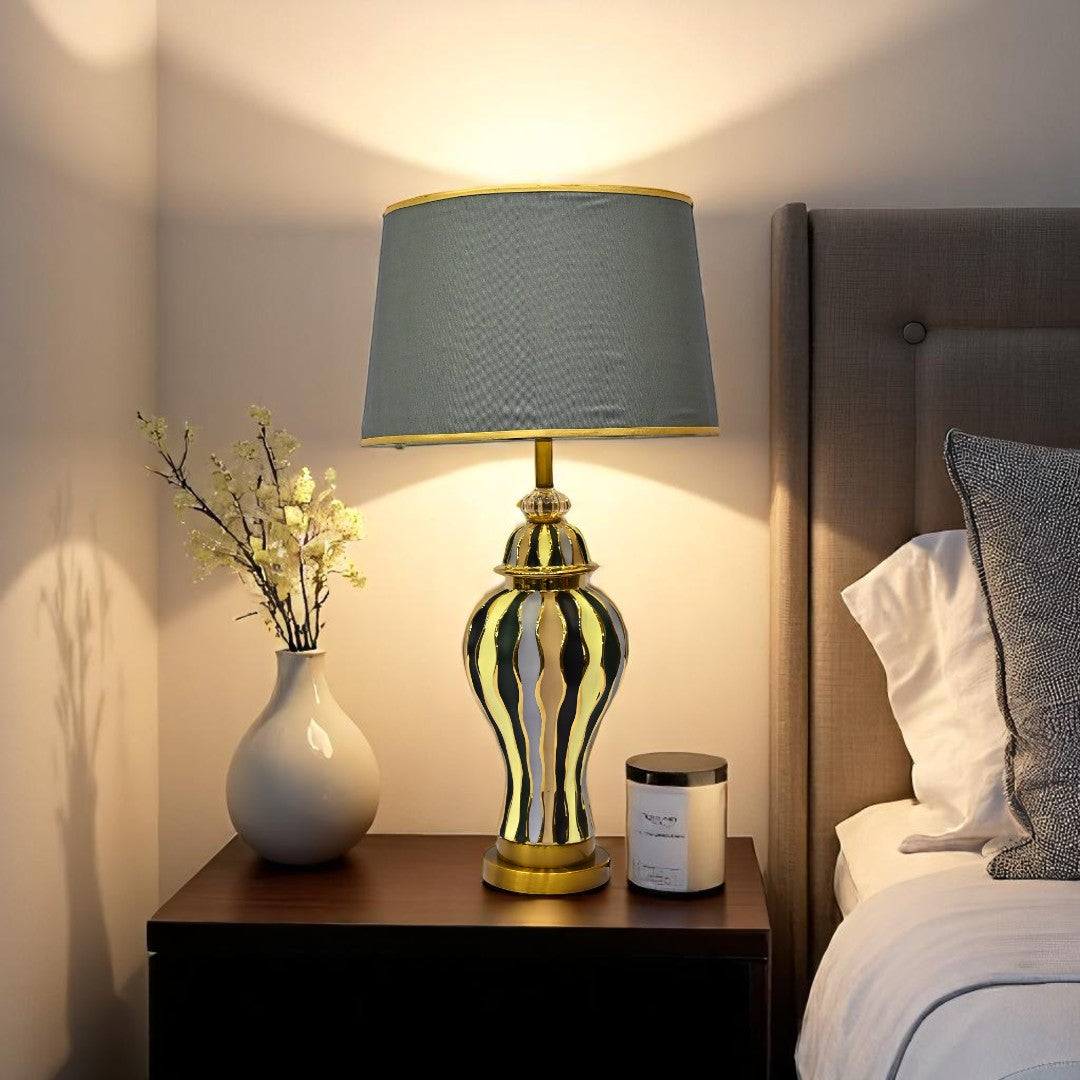 Monarch Crest Porcelain Side Lamp