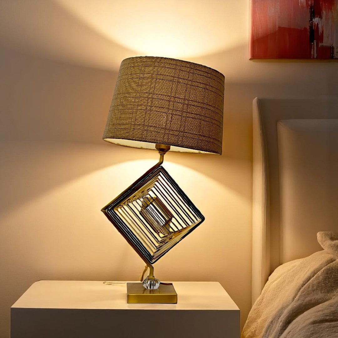 Nira Sculptural Brass Table Lamp