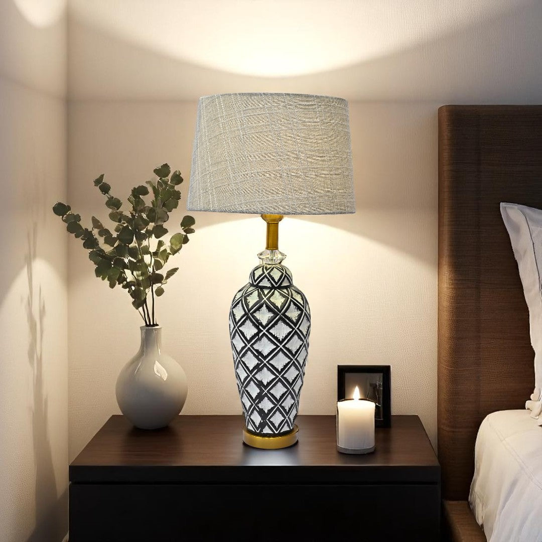 Versace-Inspired Ceramic Table Lamp