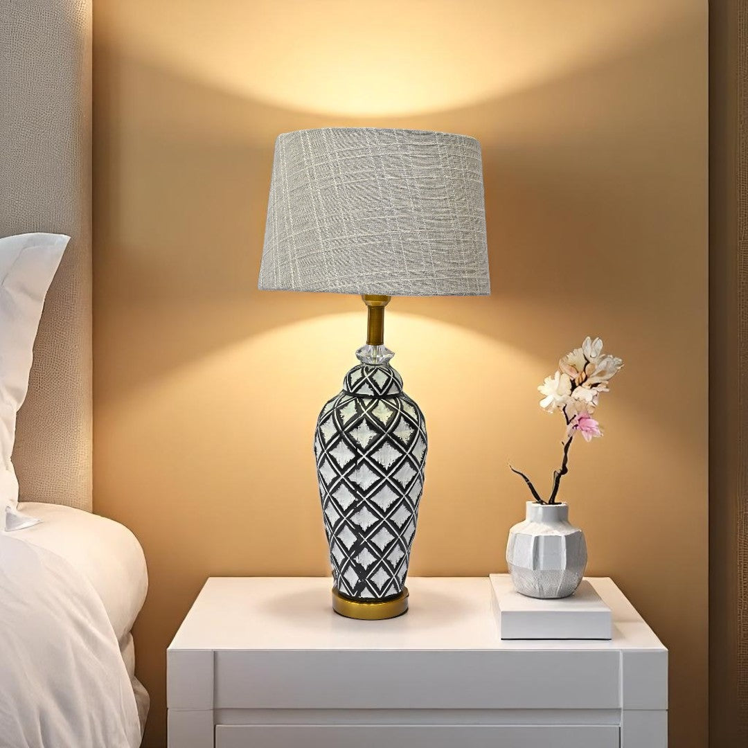 Versace-Inspired Ceramic Table Lamp
