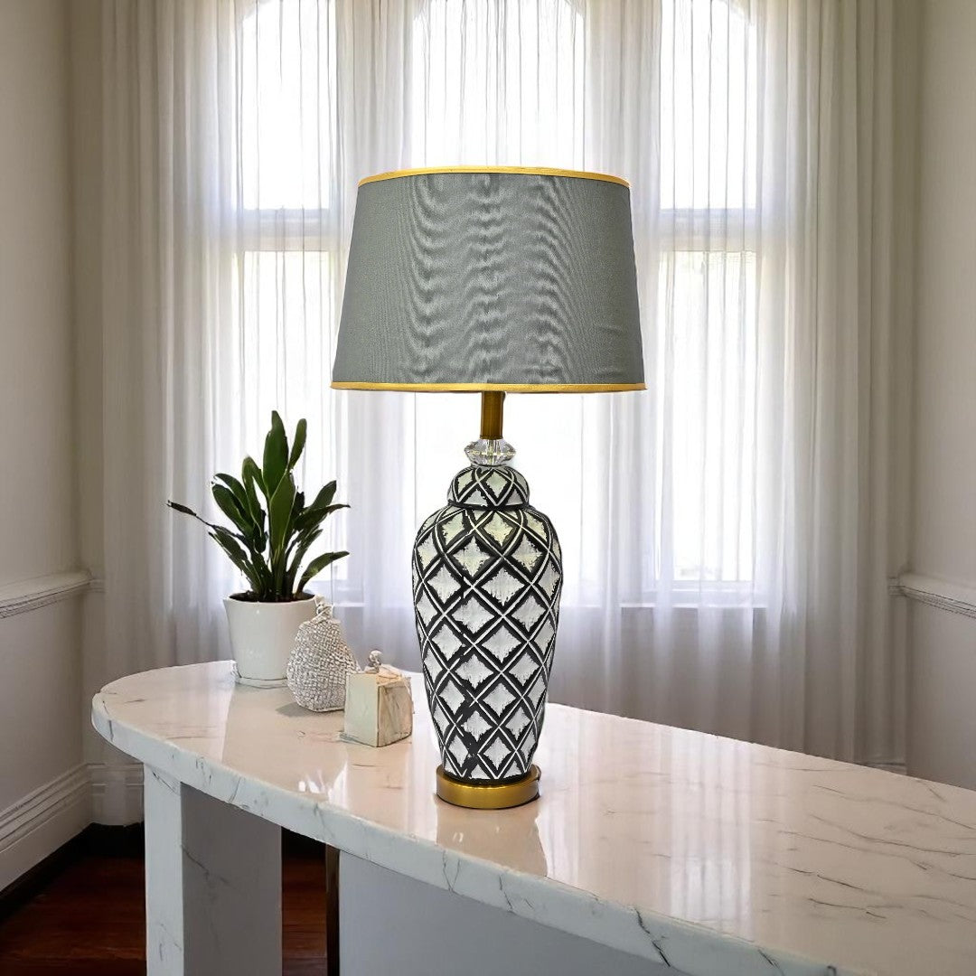 Versace-Inspired Ceramic Table Lamp