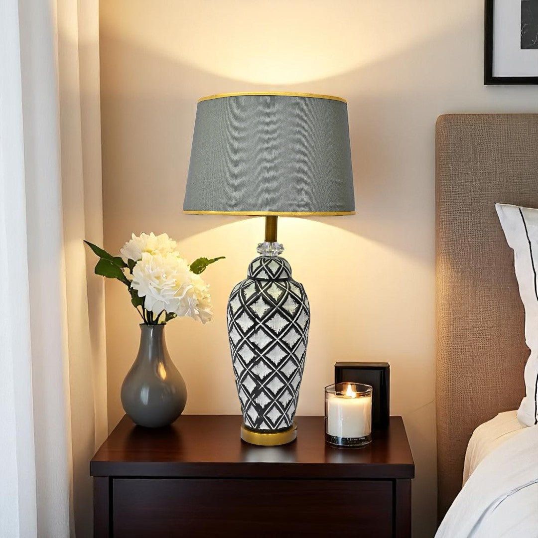 Versace-Inspired Ceramic Table Lamp