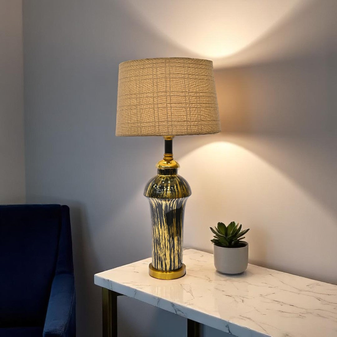 Eira Black Glaze Table Lamp