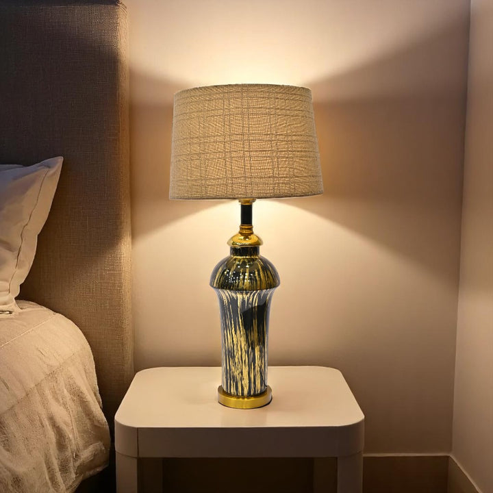 Eira Black Glaze Table Lamp