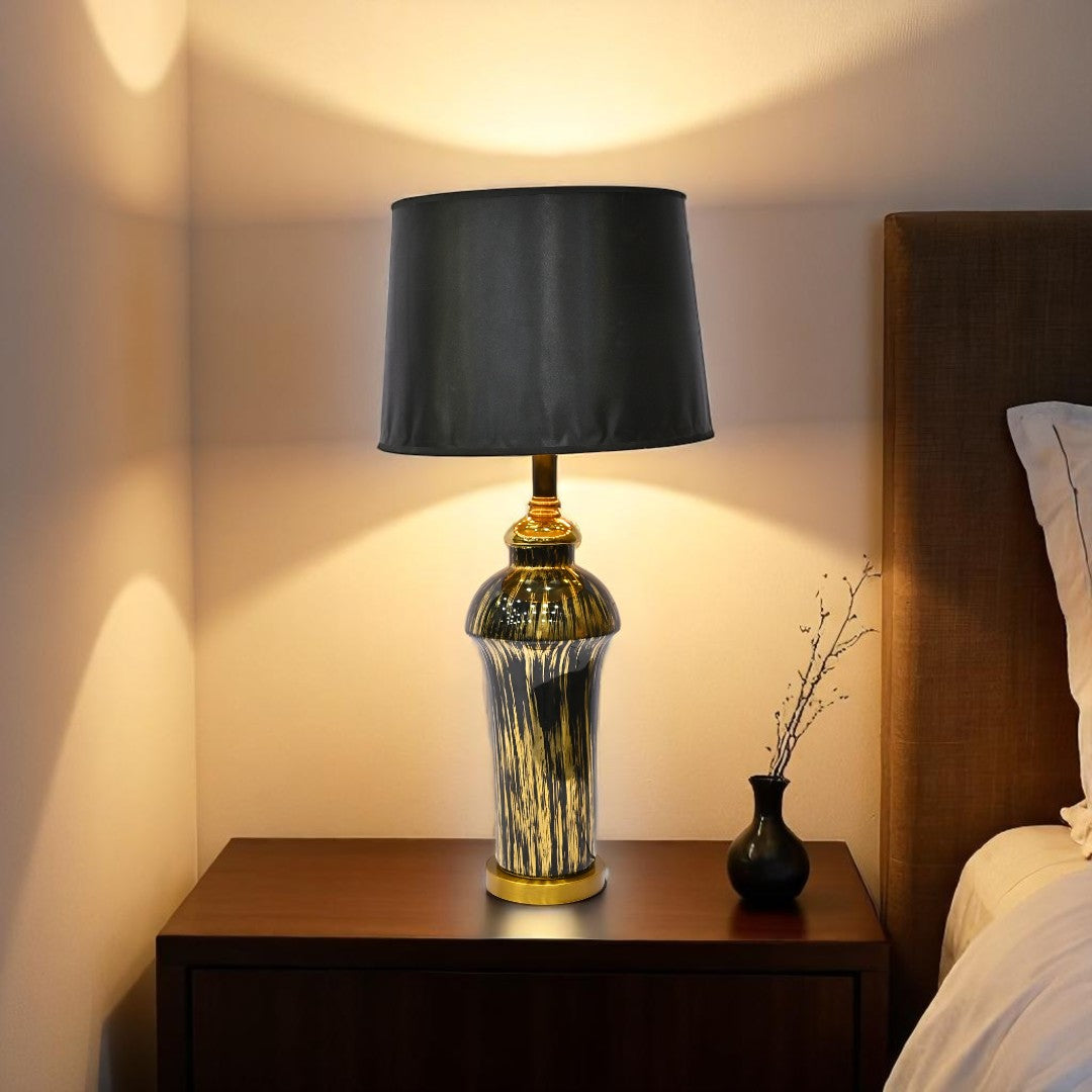 Eira Black Glaze Table Lamp