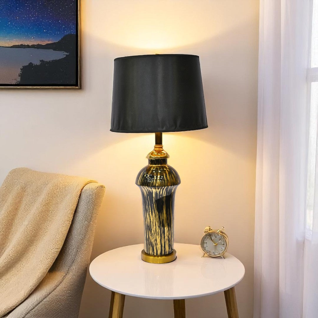 Eira Black Glaze Table Lamp