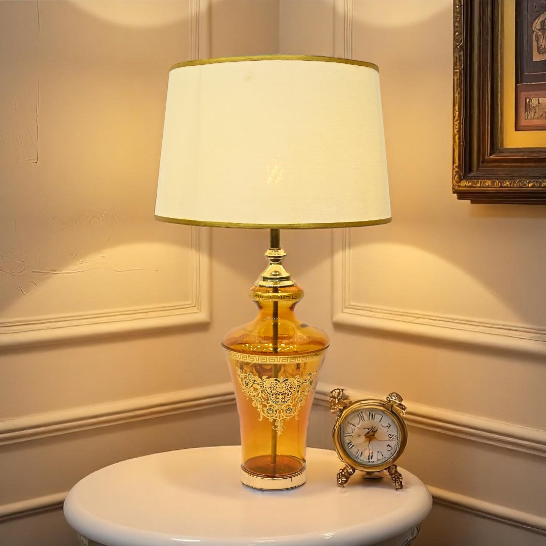 Versa Terra – Glass Versace-Inspired Side Table Lamp