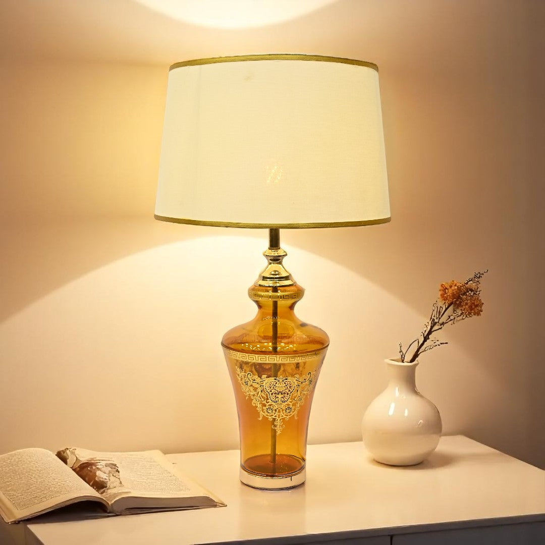 Versa Terra – Glass Versace-Inspired Side Table Lamp