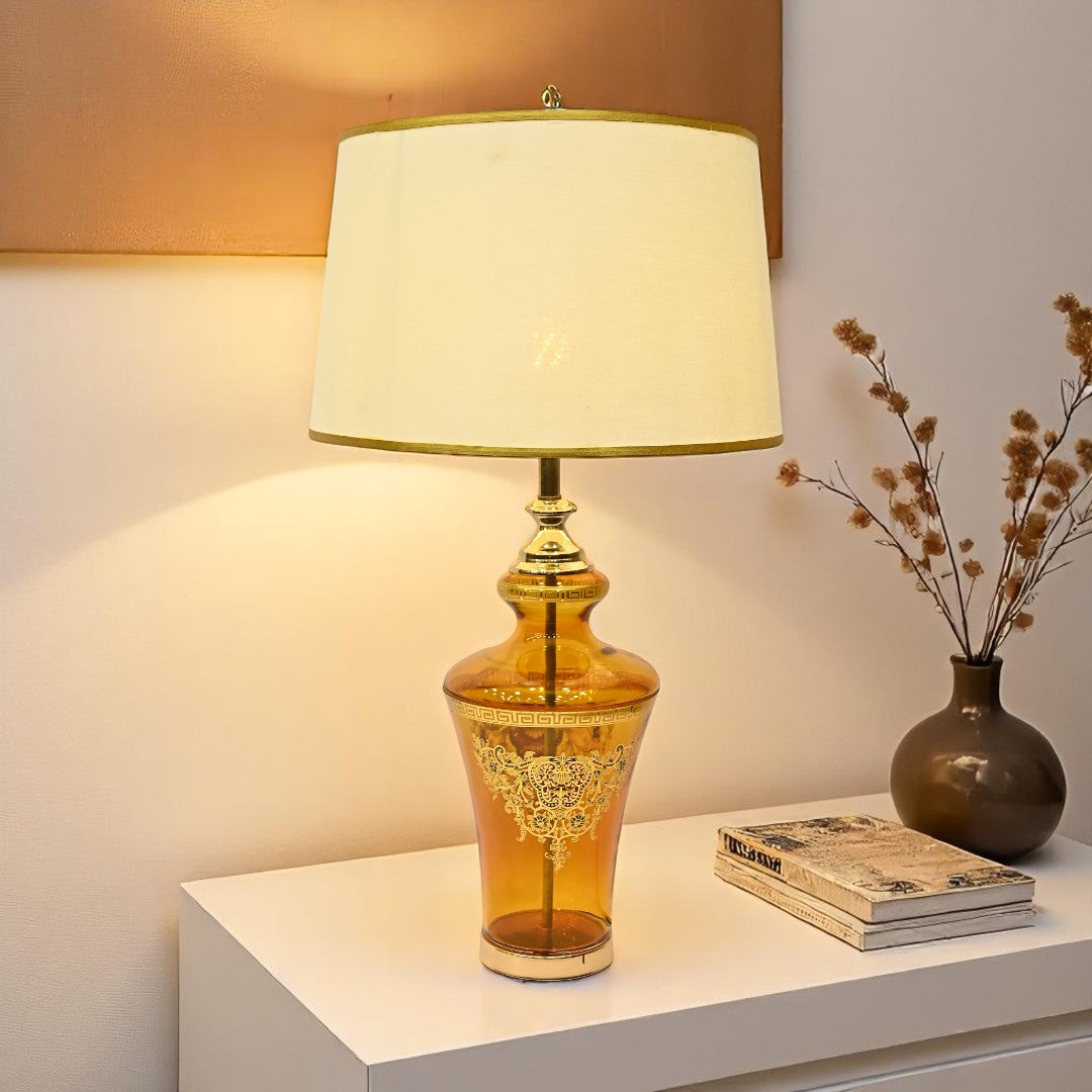 Versa Terra – Glass Versace-Inspired Side Table Lamp