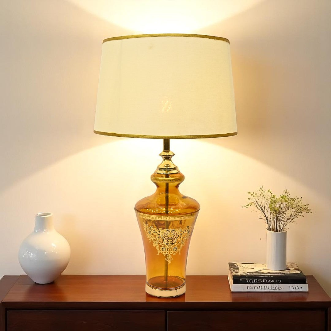 Versa Terra – Glass Versace-Inspired Side Table Lamp