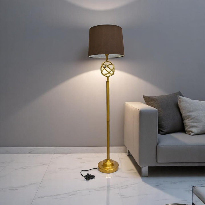 Regal Radiance – Fancy Metallic Brass Floor Lamp