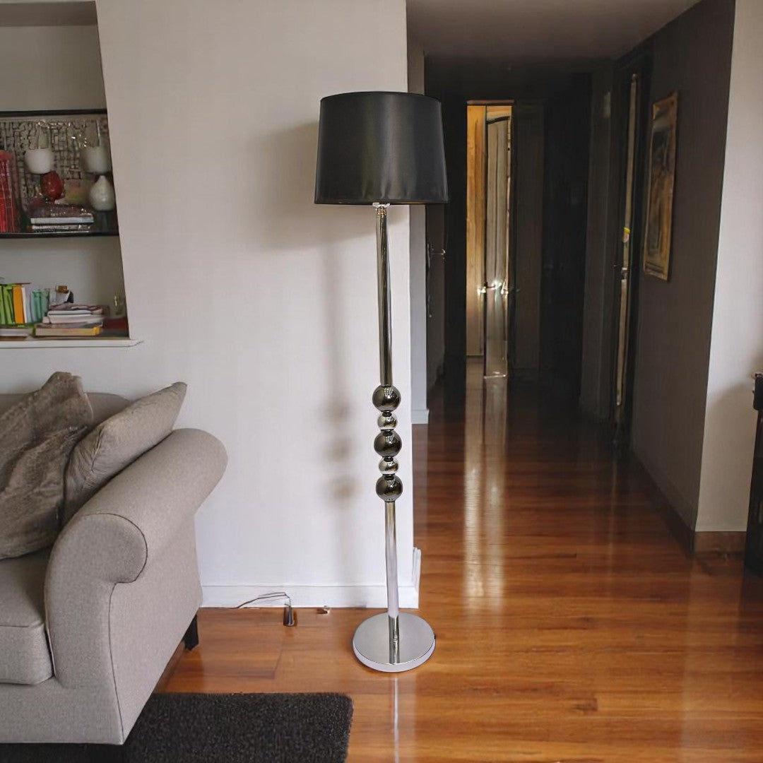 Shadow Forge – Black Metallic Floor Lamp