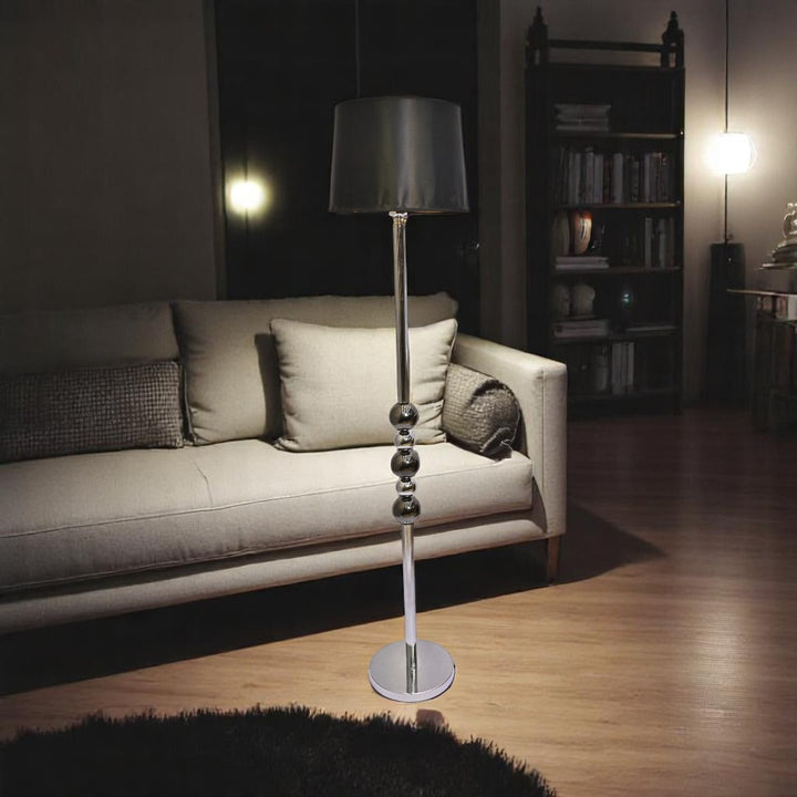 Shadow Forge – Black Metallic Floor Lamp