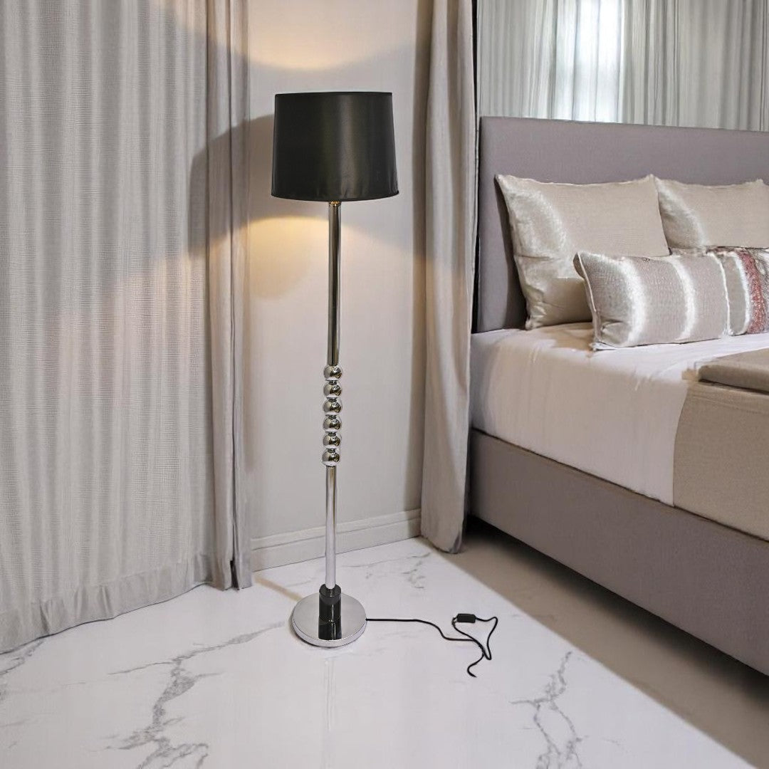 Onyx Steel – Silver Metallic Floor Lamp