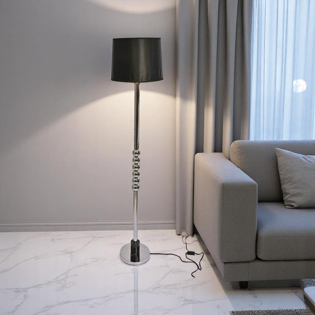 Onyx Steel – Silver Metallic Floor Lamp