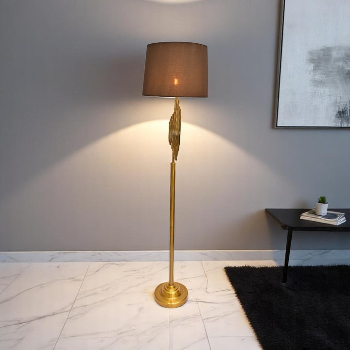 Solstice Shine – Metallic Golden Floor Lamp