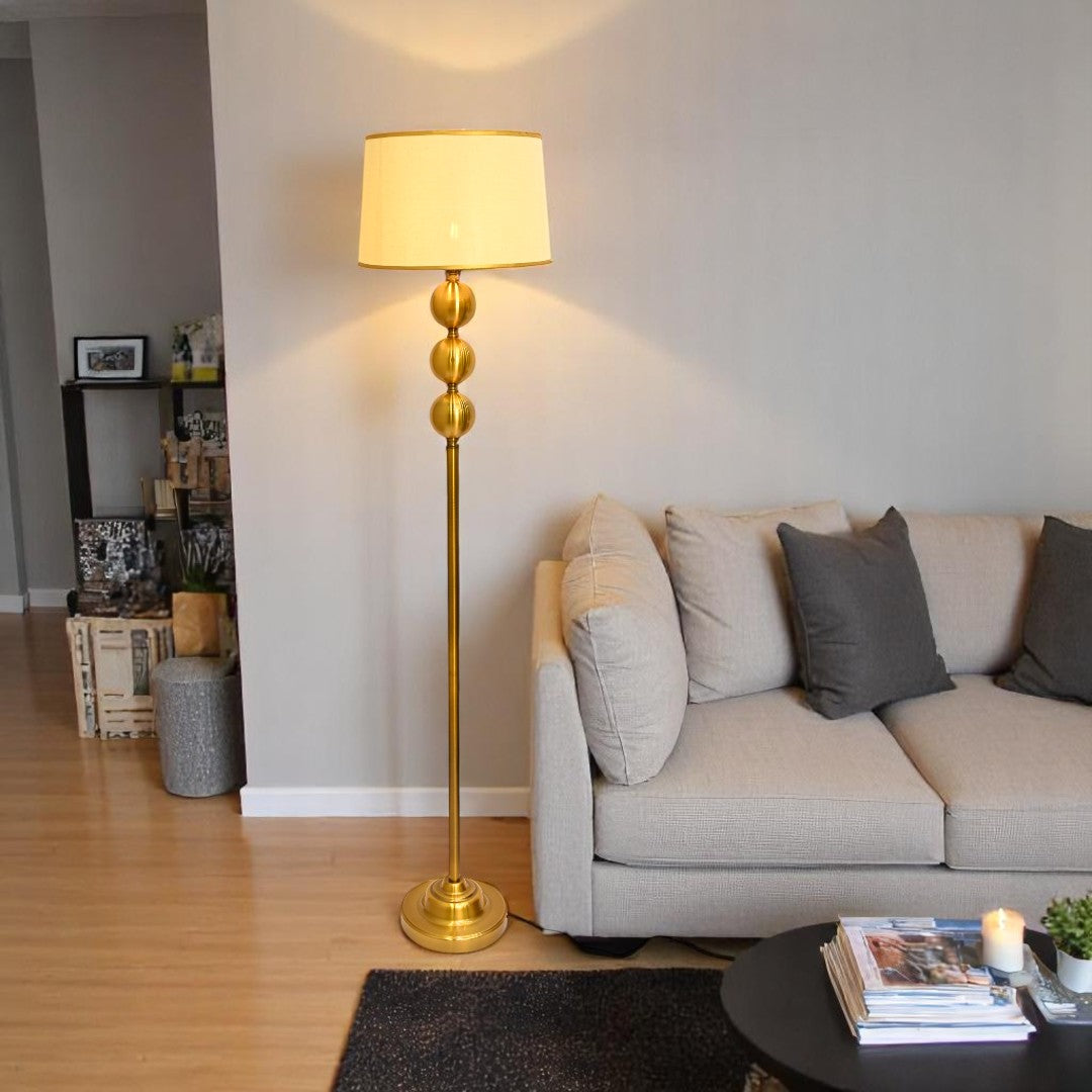Aureum Luxe – Golden Brass Metallic Floor Lamp