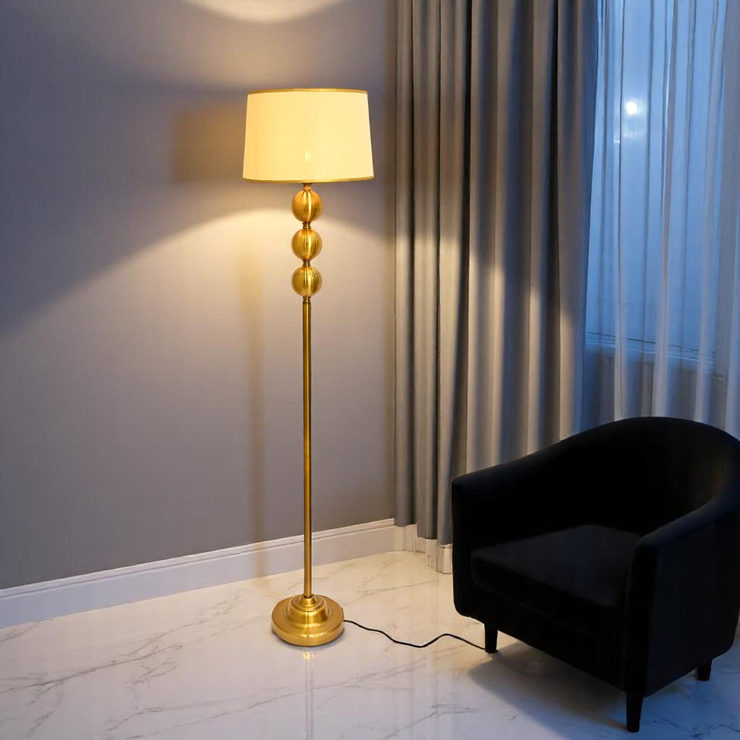 Aureum Luxe – Golden Brass Metallic Floor Lamp