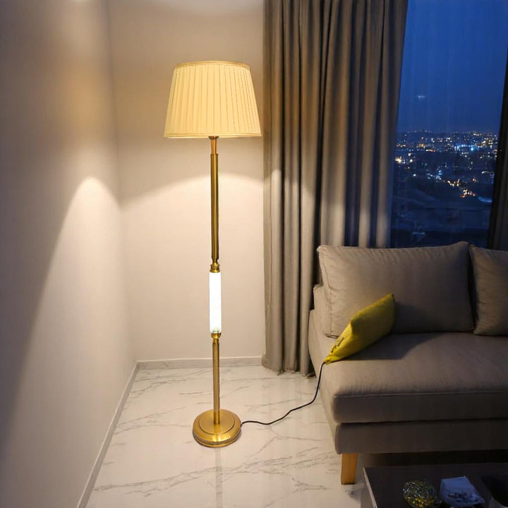 Celestia Radiance – Metallic Crystal Floor Lamp