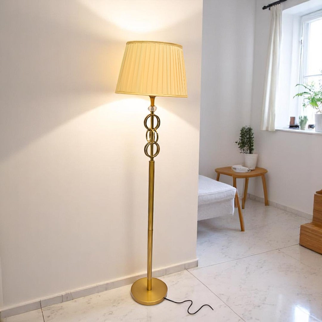 Obsidian Rise – Matte Gold Floor Lamp