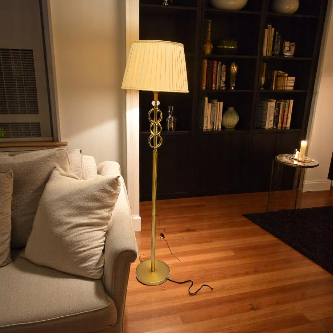 Obsidian Rise – Matte Gold Floor Lamp