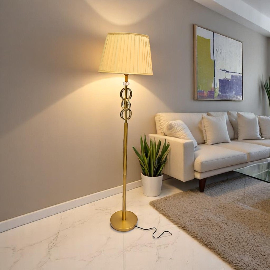 Obsidian Rise – Matte Gold Floor Lamp