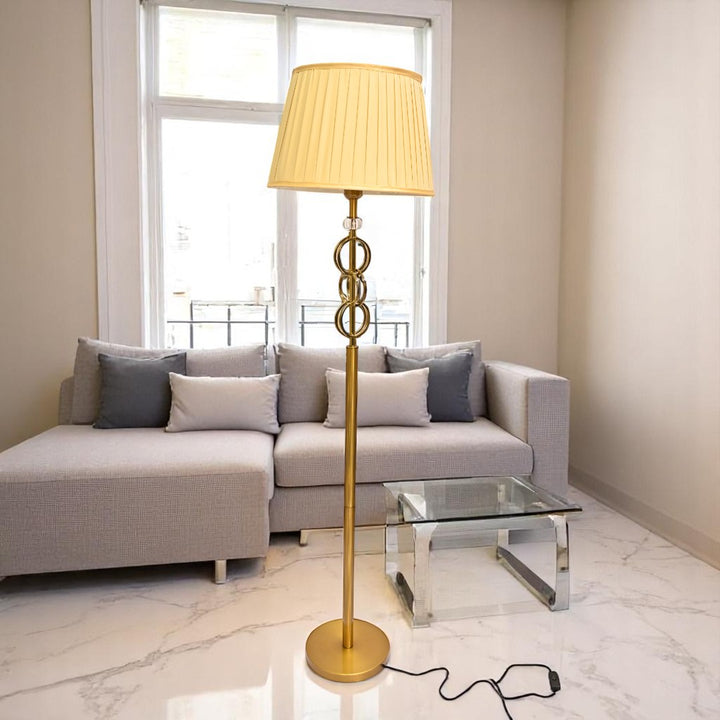 Obsidian Rise – Matte Gold Floor Lamp