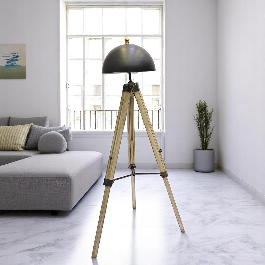 Eclipse Trio – Black Tripod Pod Floor Lamp