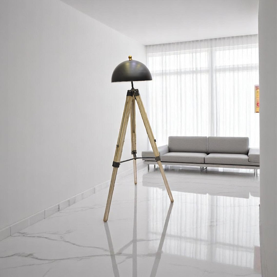 Eclipse Trio – Black Tripod Pod Floor Lamp