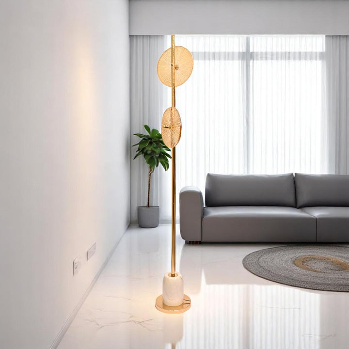 Noir Gleam – Gold  Crystal & Brass Floor Lamp