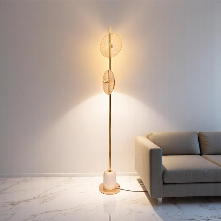 Noir Gleam – Gold  Crystal & Brass Floor Lamp