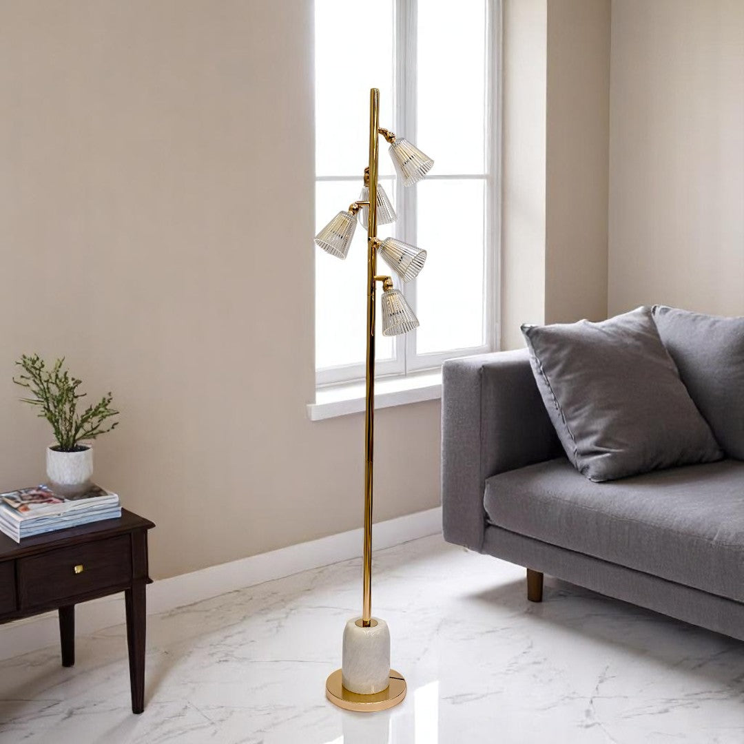 Luminous Frost – White Crystal Floor Lamp