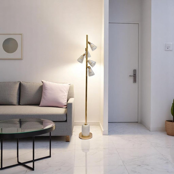 Luminous Frost – White Crystal Floor Lamp