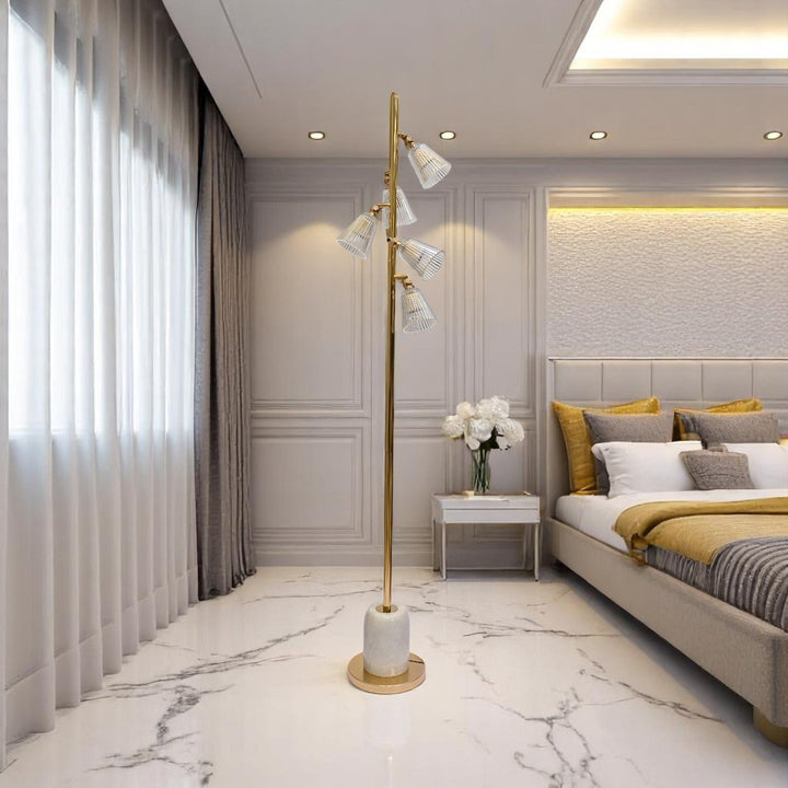 Luminous Frost – White Crystal Floor Lamp