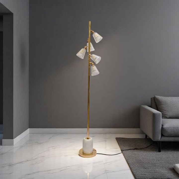 Luminous Frost – White Crystal Floor Lamp