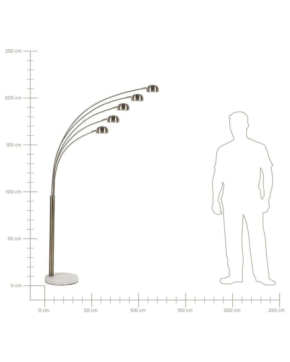 Brass Radiant Cascade 5 Arc Lamp