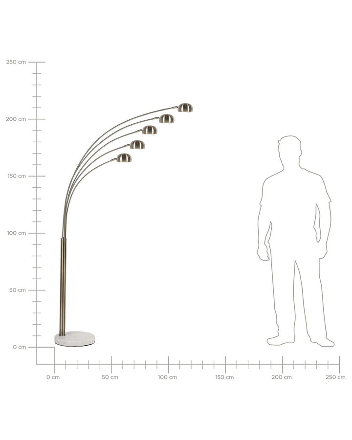 Brass Radiant Cascade 5 Arc Lamp