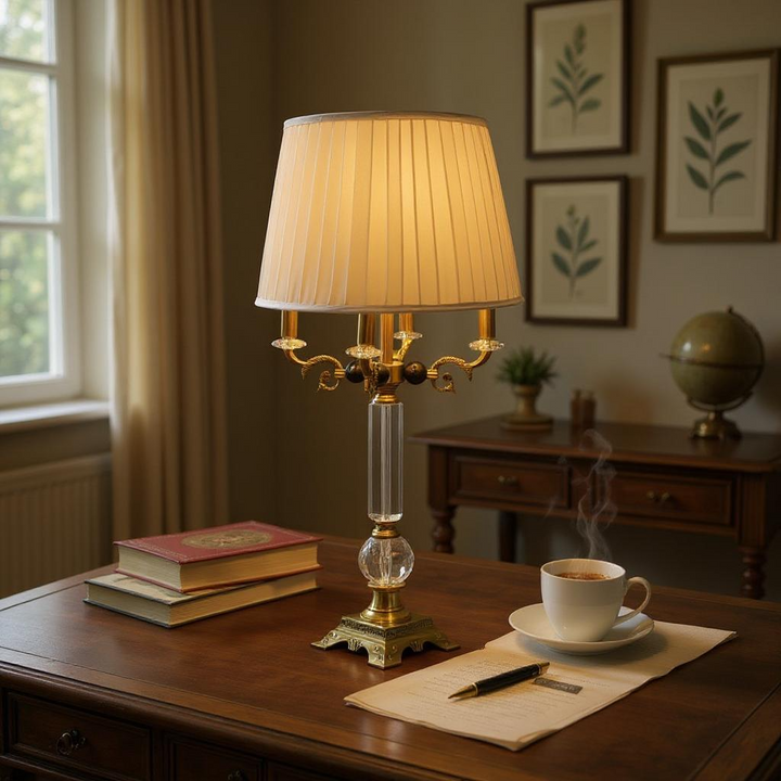 Ambrose Heritage Brass & Crystal Lamp