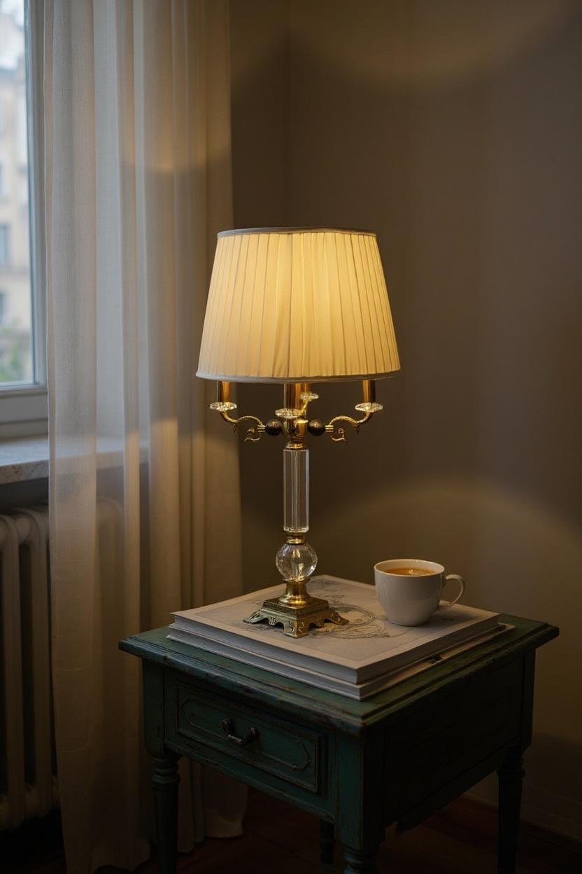Ambrose Heritage Brass & Crystal Lamp